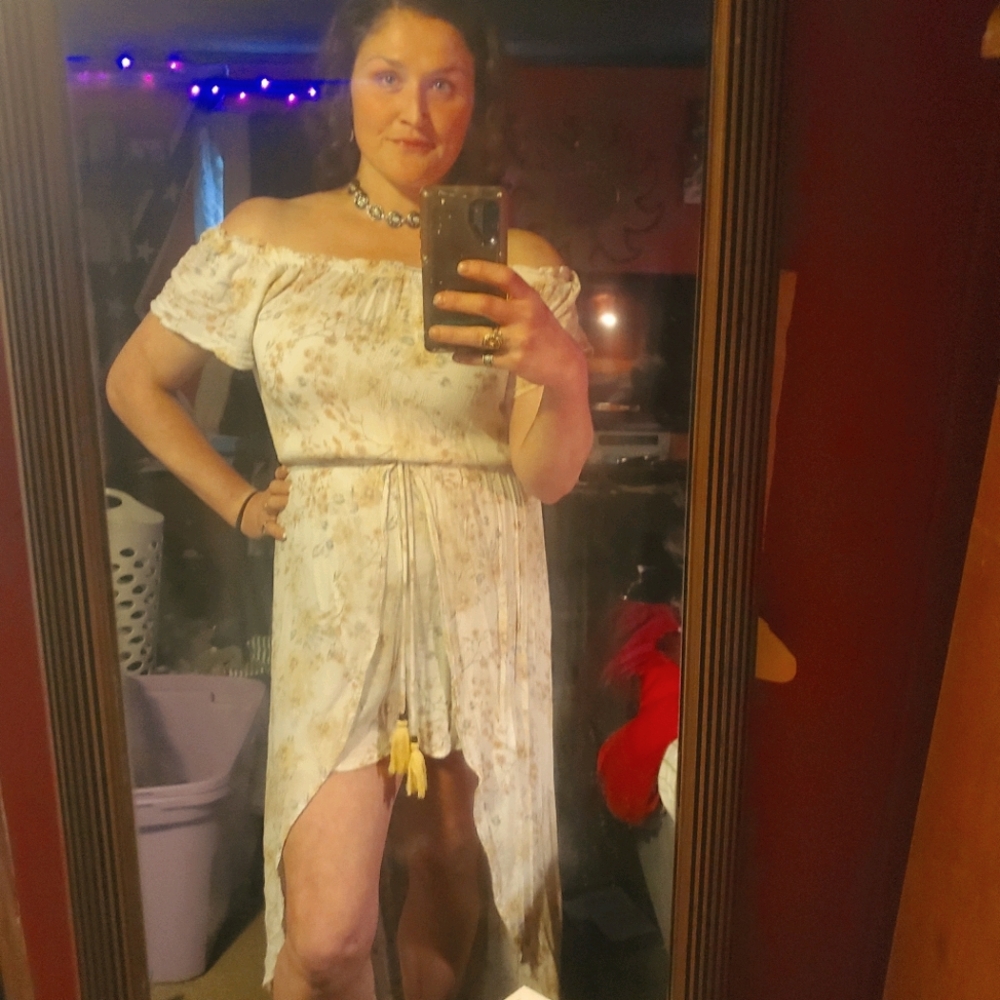 Floral print Romper meets dress combination